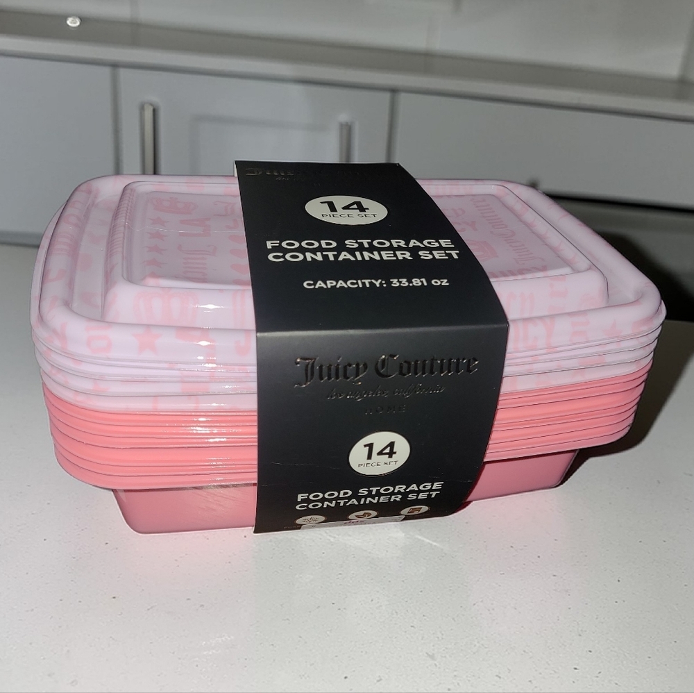 Juicy Couture Pink Food Storage Container Set - 14 Piece - Picture 2 of 4
